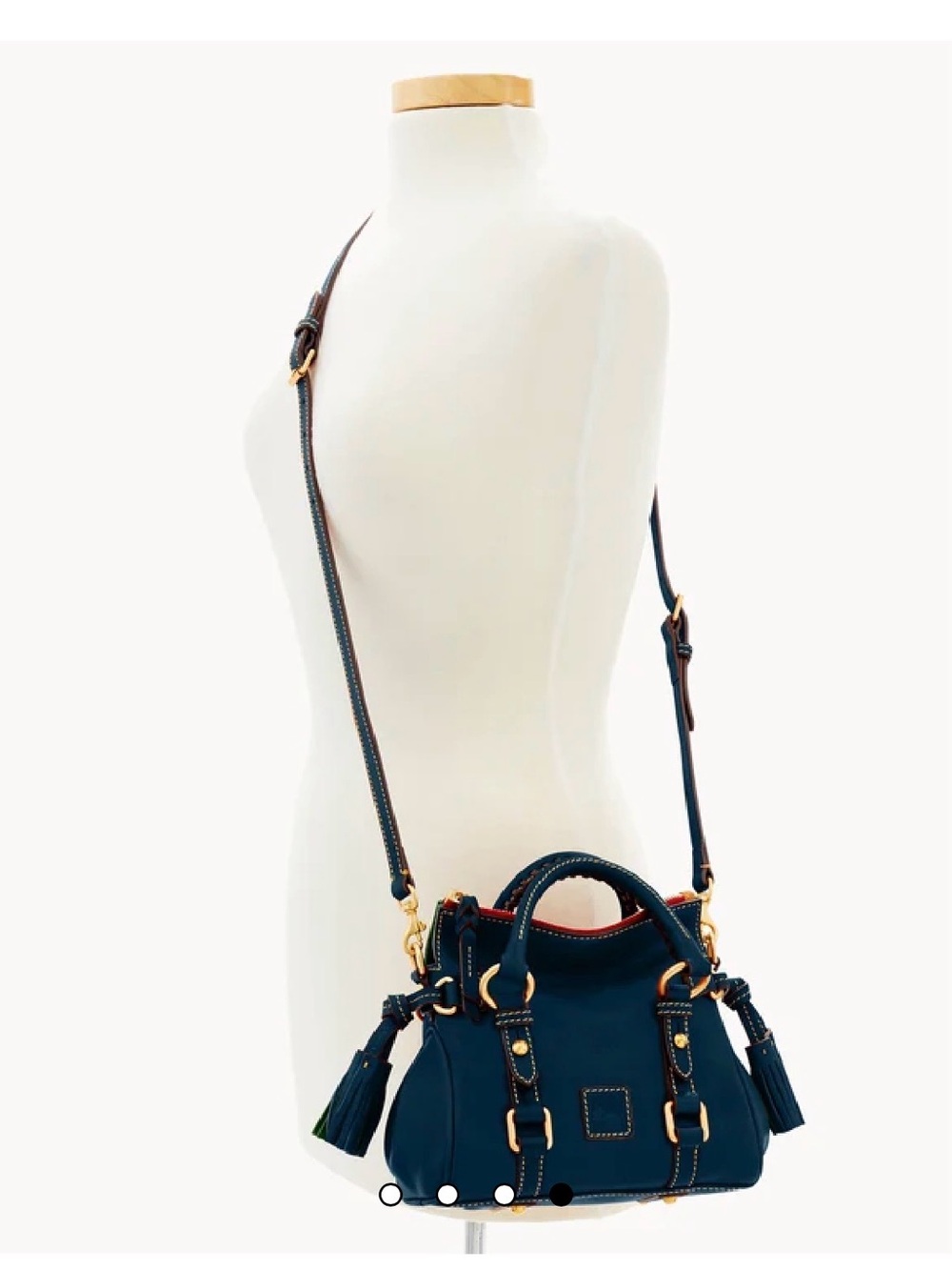 Dooney & Bourke Navy Florentine Leather Nano Satchel - Picture 10 of 10